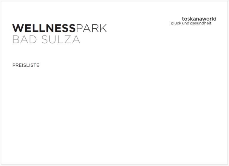 Wellnesspark Preisliste Titelbild